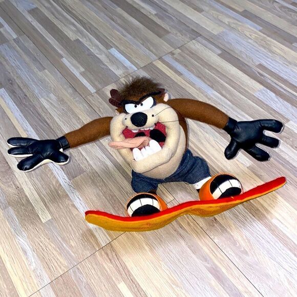 Taz Tasmanian Devil Snowboard 8" ACE 1998 Looney Tunes stuffed plush Warner Bros - Picture 1 of 7